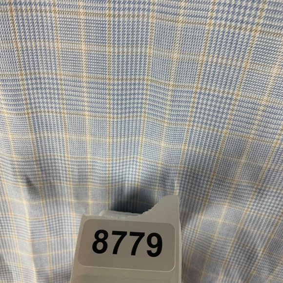 Ermenegildo Zegna Men's Blue Check Button Up Long Sleeve Dress Shirt Sz XXL 8779 - Picture 11 of 11